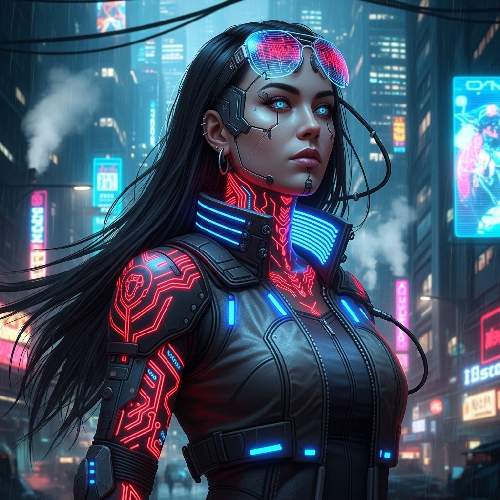 Cyberpunk Netrunner with Cybernetic Eyes