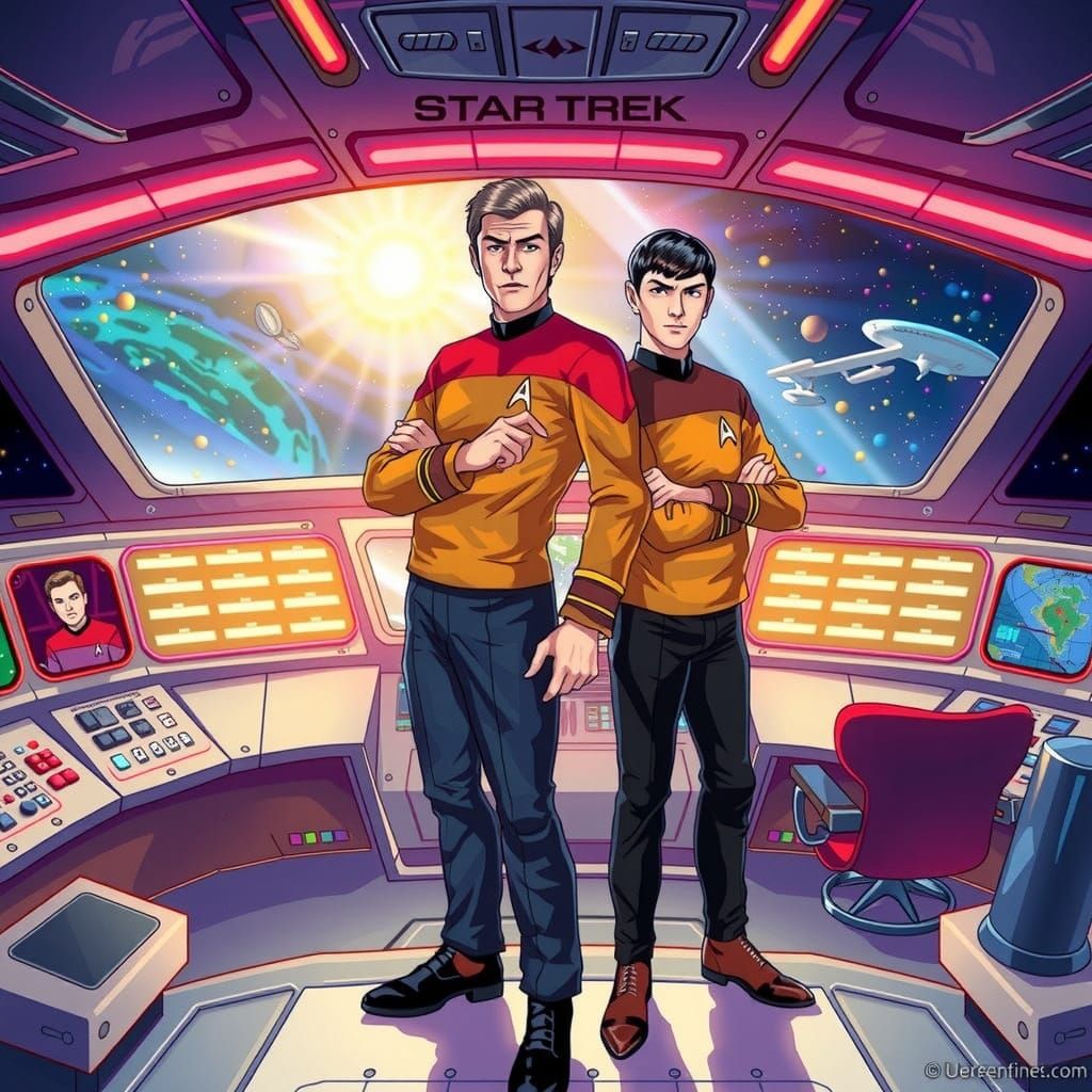 Confident Starfleet Officers in Anime-Inspired USS Enterpris...
