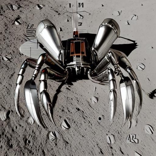 Robot Lobster on the Moon in Chrome