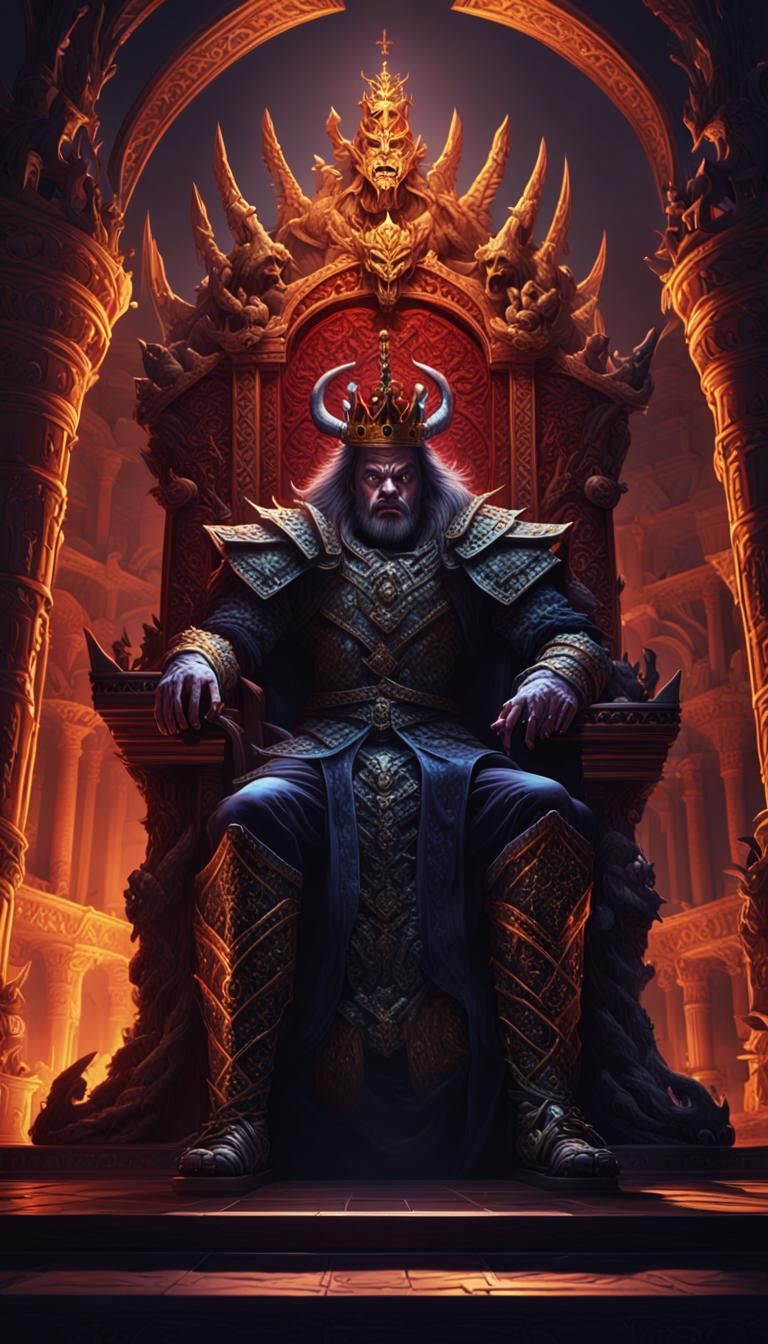 Demonic King of Hindu Mythology Torments Commoners with Sold...