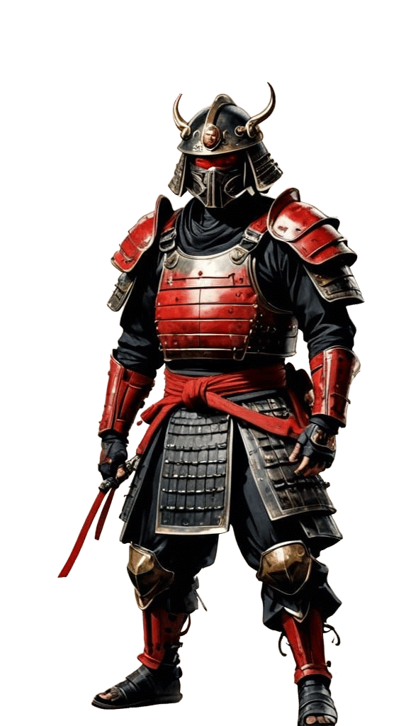 Futuristic Samurai Sage with Lightsaber, Watercolor Style