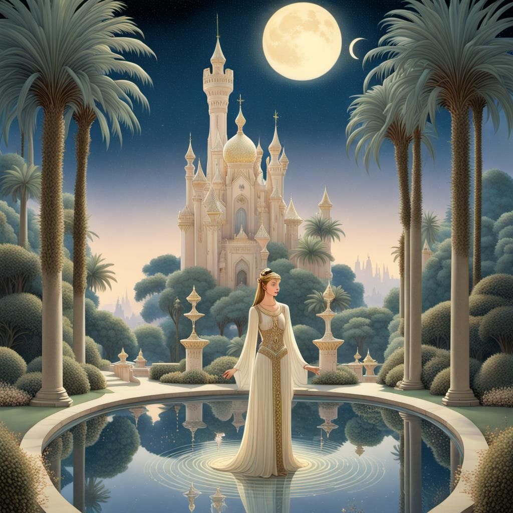 Arabian Princess in Enchanted Garden Art