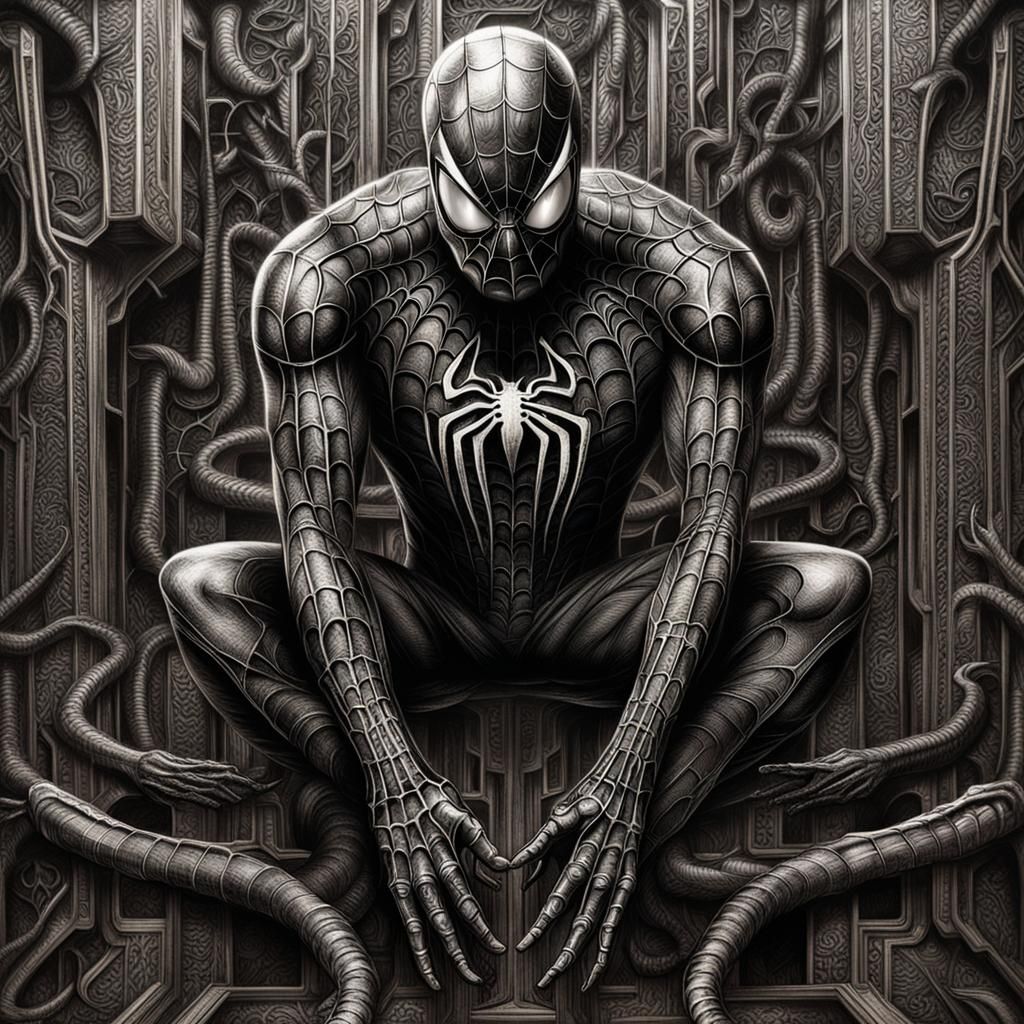 Spiderman in H.R. Giger Style