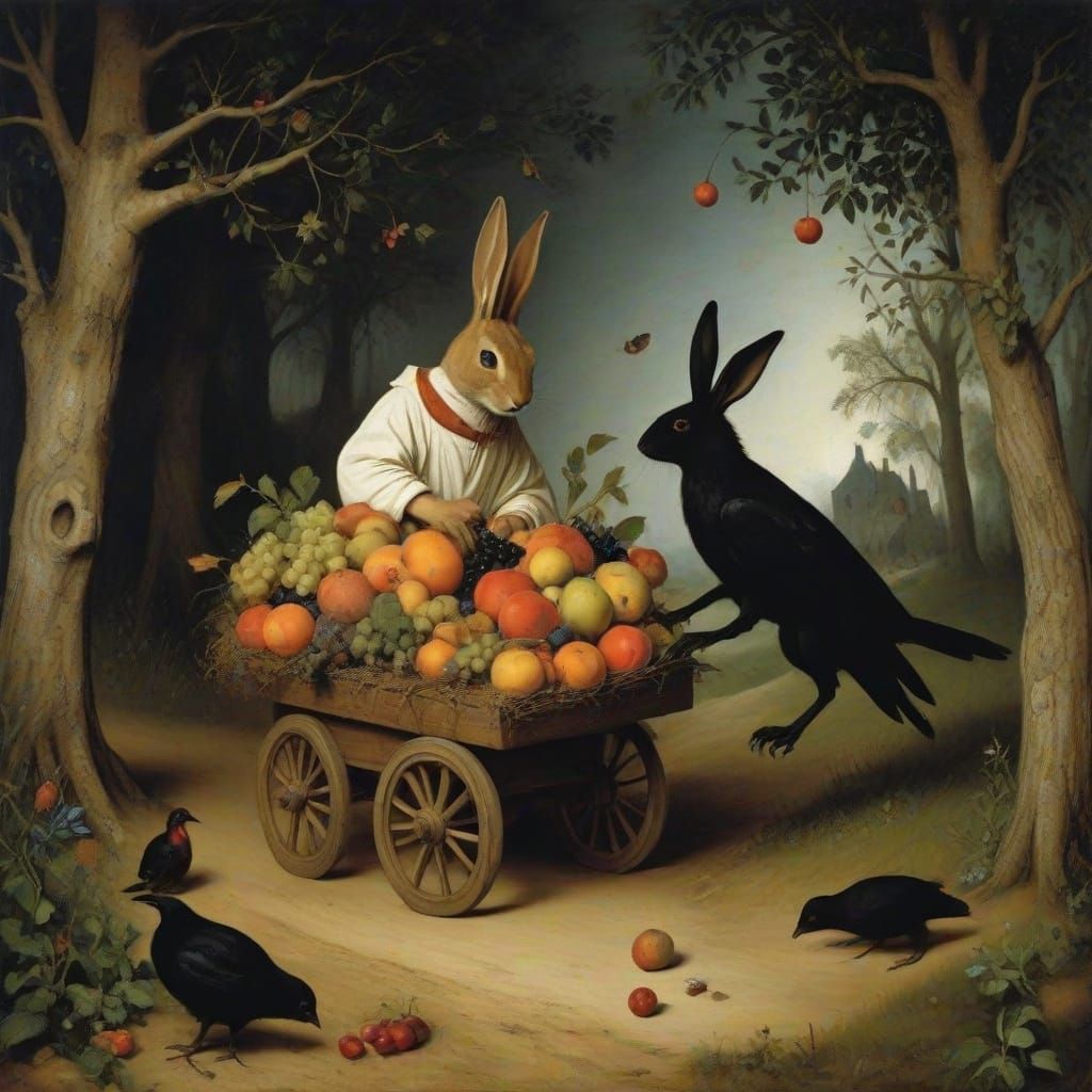 Scoundrel Rabbit Steals Fruit from Silken Crown