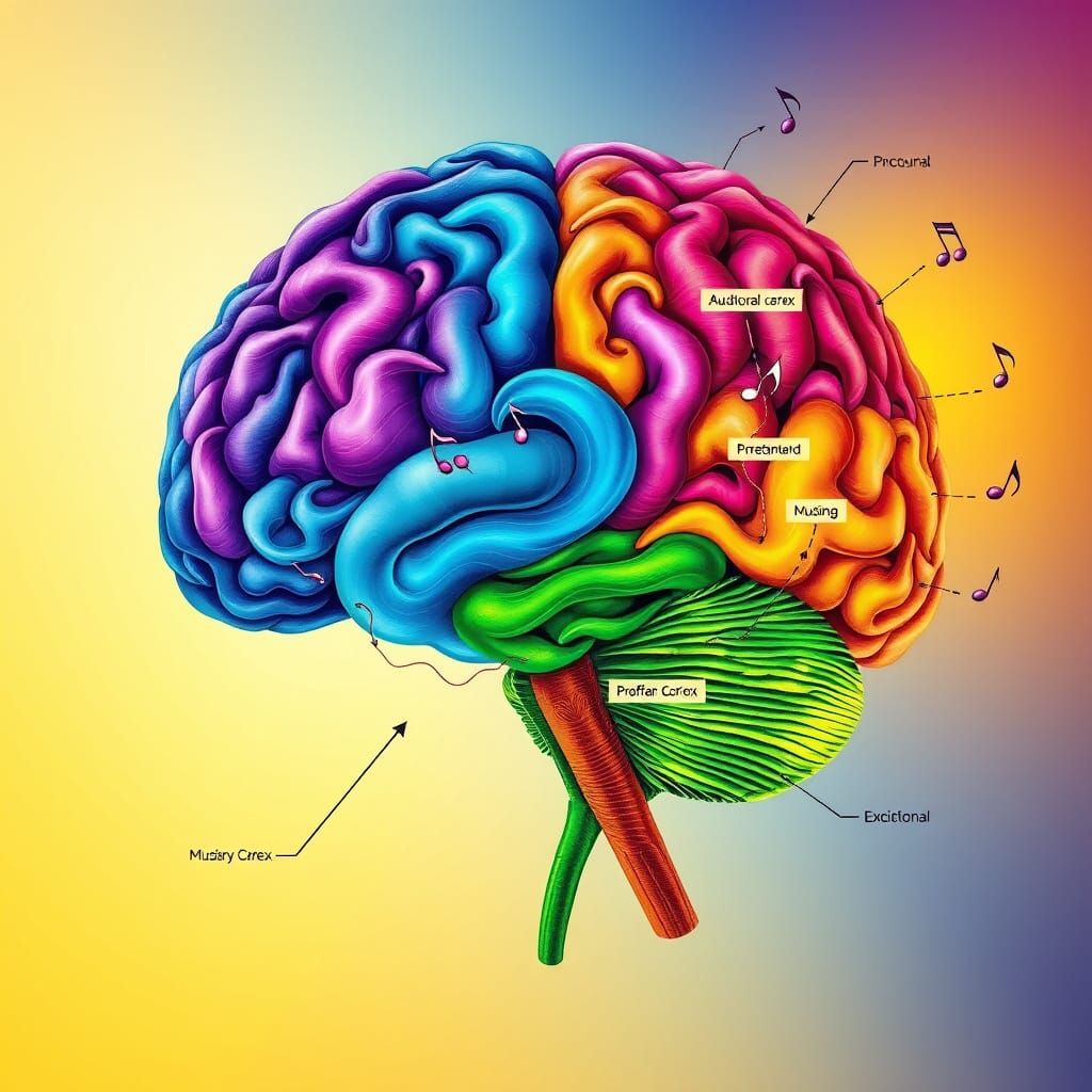 Intricate Brain Illustration in Vibrant Colors