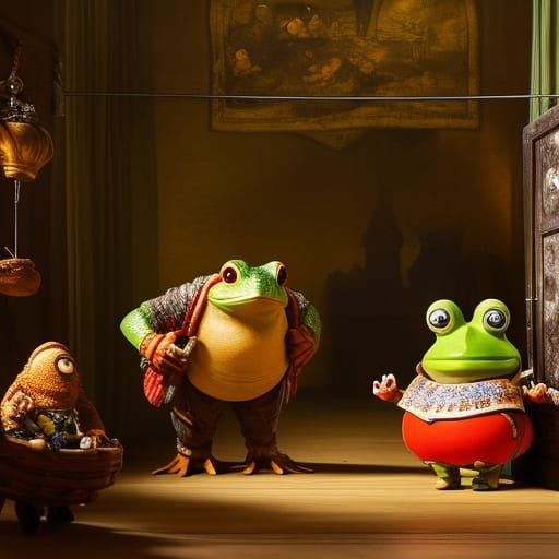 Giant Frog Drinks Grog: 3D Rendered CGI Art