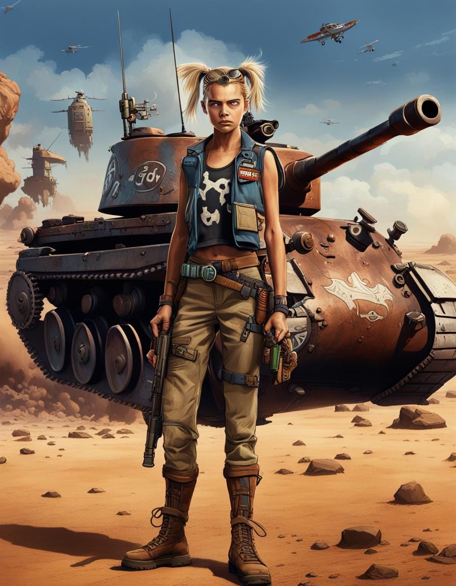 Tank Girl as Matte Painting Concept Art