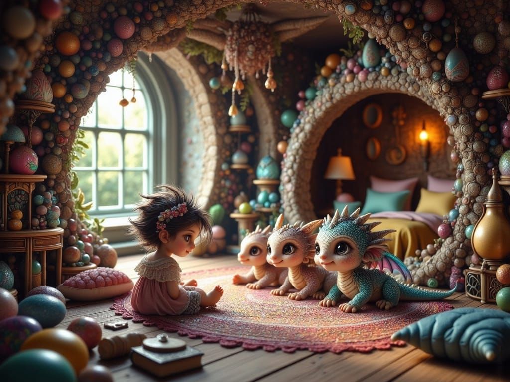 Toddler Tales for Baby Dragons in Bedroom Cave