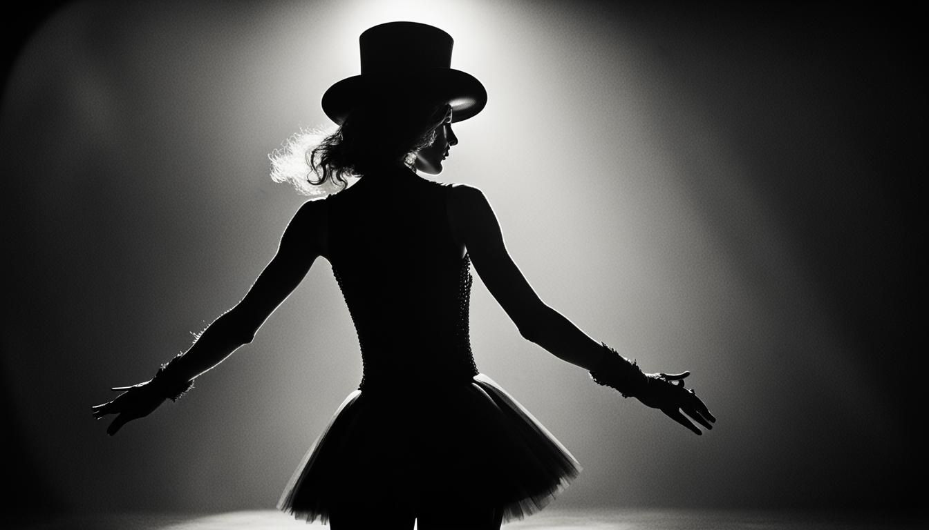 Silhouette of 1930s Dancer in Spotlight