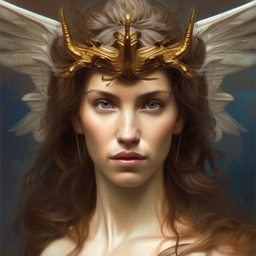 Archangel Ariel Portrait in Hyperdetailed Concept Art
