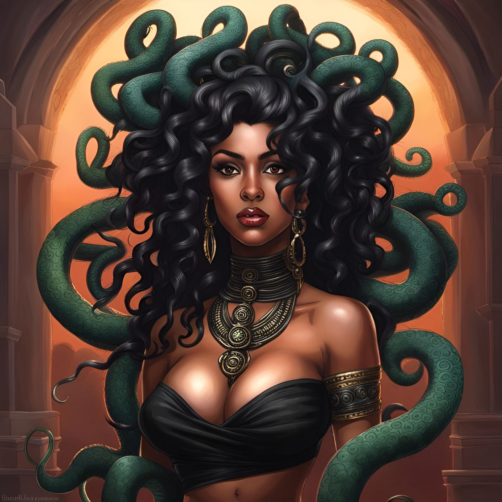 Stunning Biracial Medusa Portrait