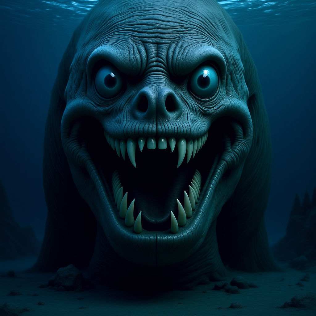 Surreal Portrait of a Haunting, Elongated Creature