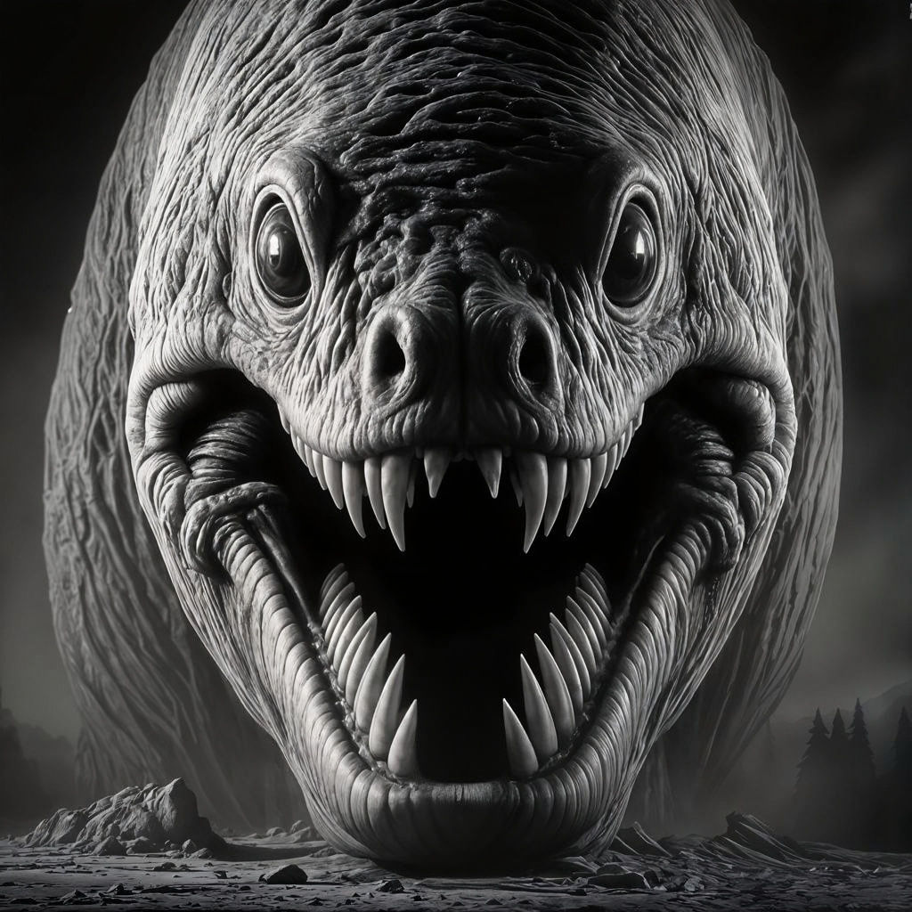 Creepy Macabre Creature's Anguished Scream