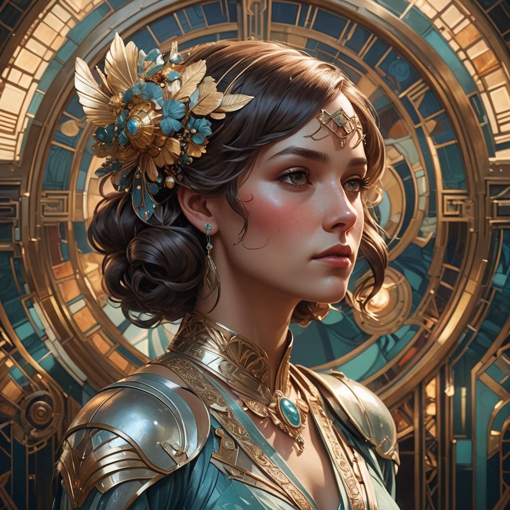 Art Deco Portrait with Dynamic Lighting