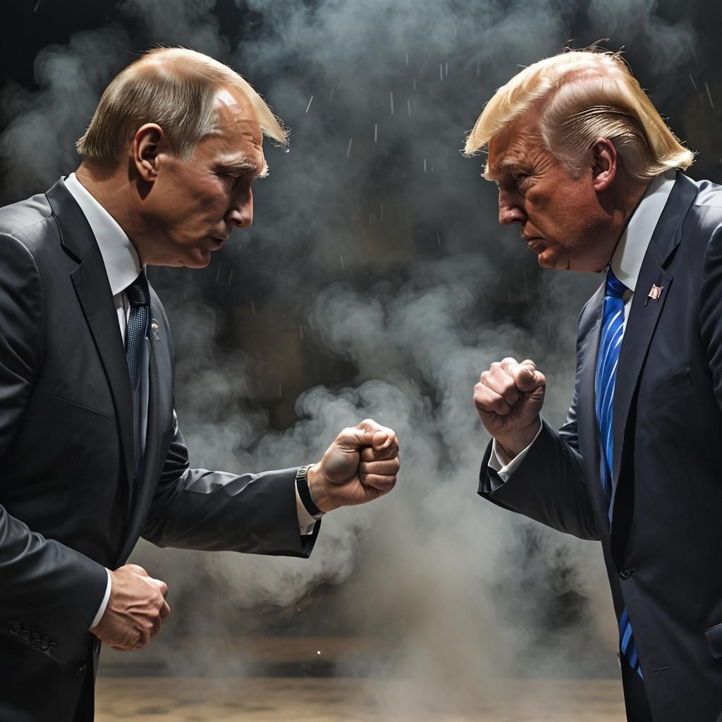 Hyper-Realistic Leaders in Tense Showdown