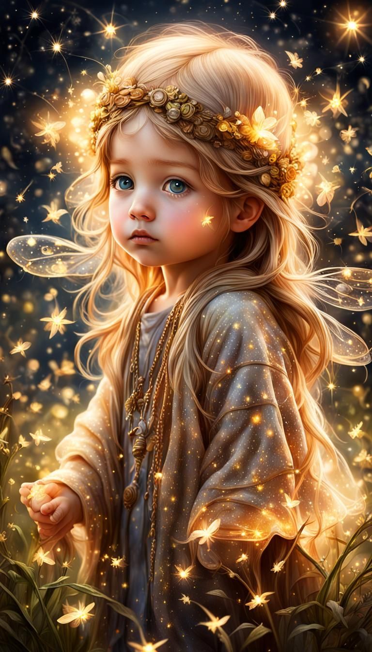 Ethereal Toddler Surrounded by Angelic Energy
