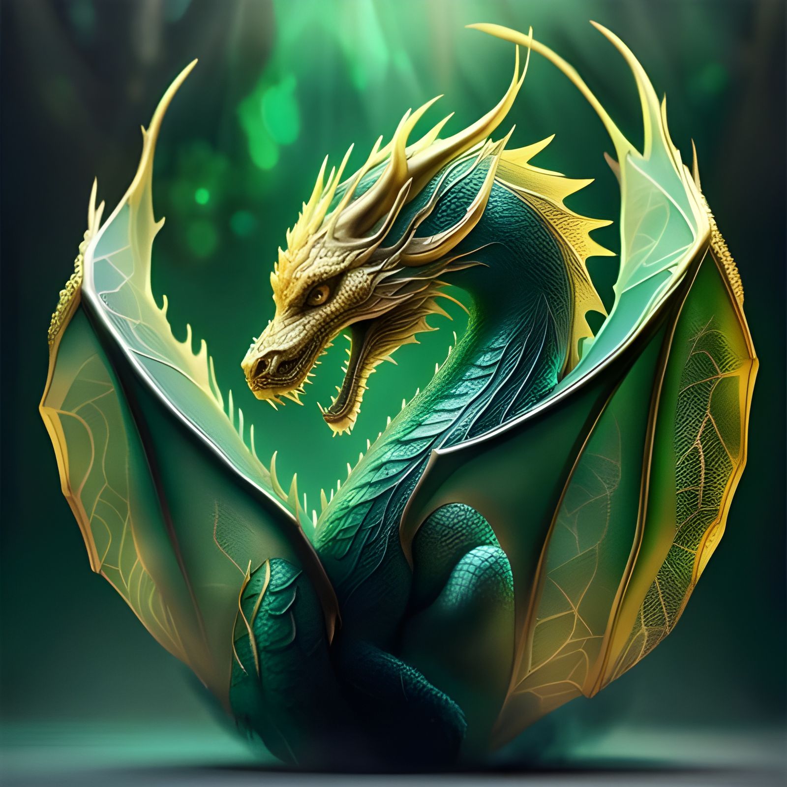 Cracked Glass Dragon Egg in Misty Forest