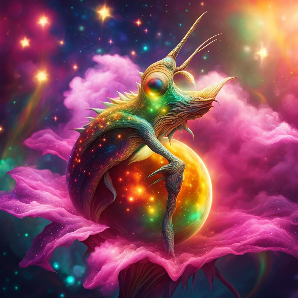 Cosmic Alien Monster in Cartoon Style