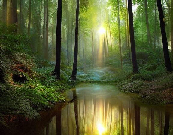 Ethereal Pixie with Spectral Wings in Golden Forest Light