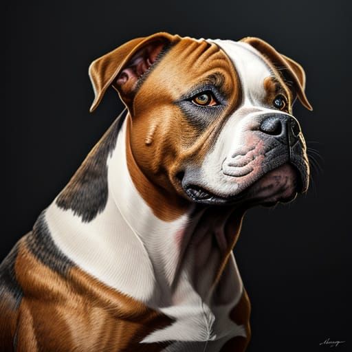 Hyper-Realistic American Staffordshire Terrier Portrait