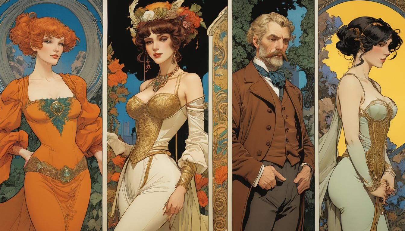 Comic Book Art: Gynoid Governess and Daughters