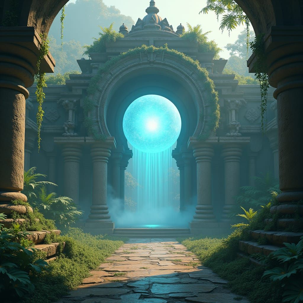 Jungle Temple with Glowing Orb, Concept Art