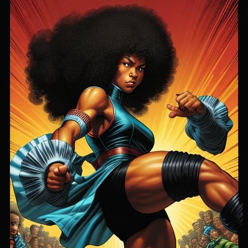 Kung Fu Fighter in Comic Book Style