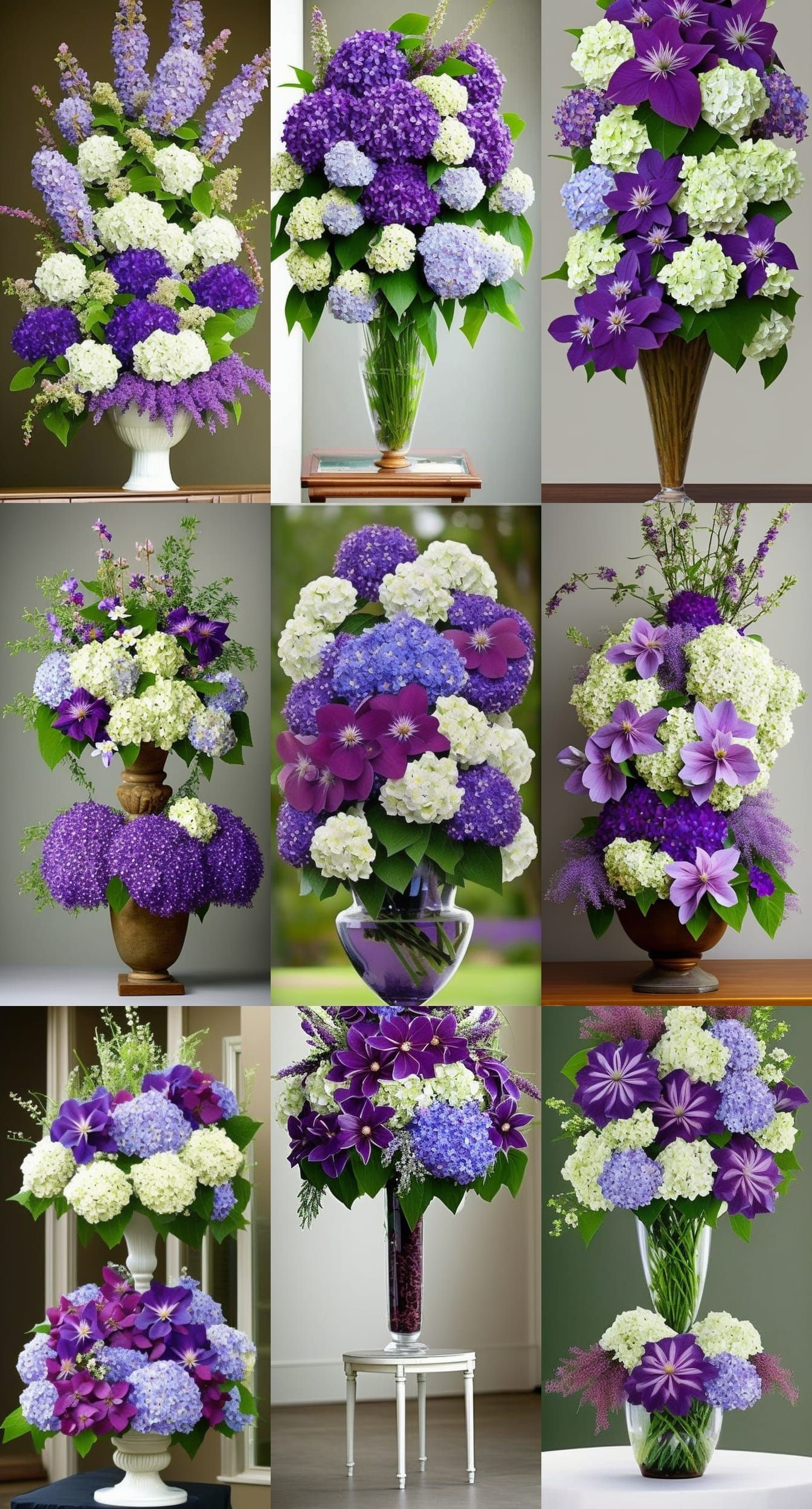Beautiful Floral Arrangement with Lavender and Clematis