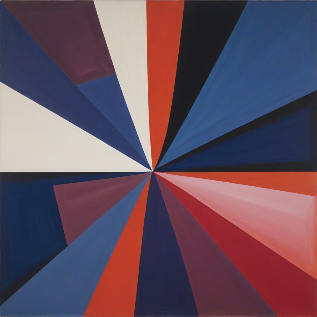 Crimson & Indigo Abstract with Optical Waves