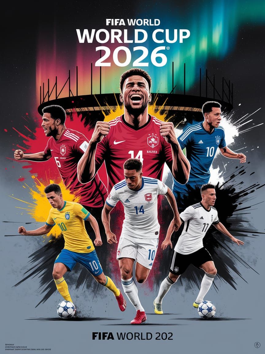 Sports poster design in a modern illustrated style