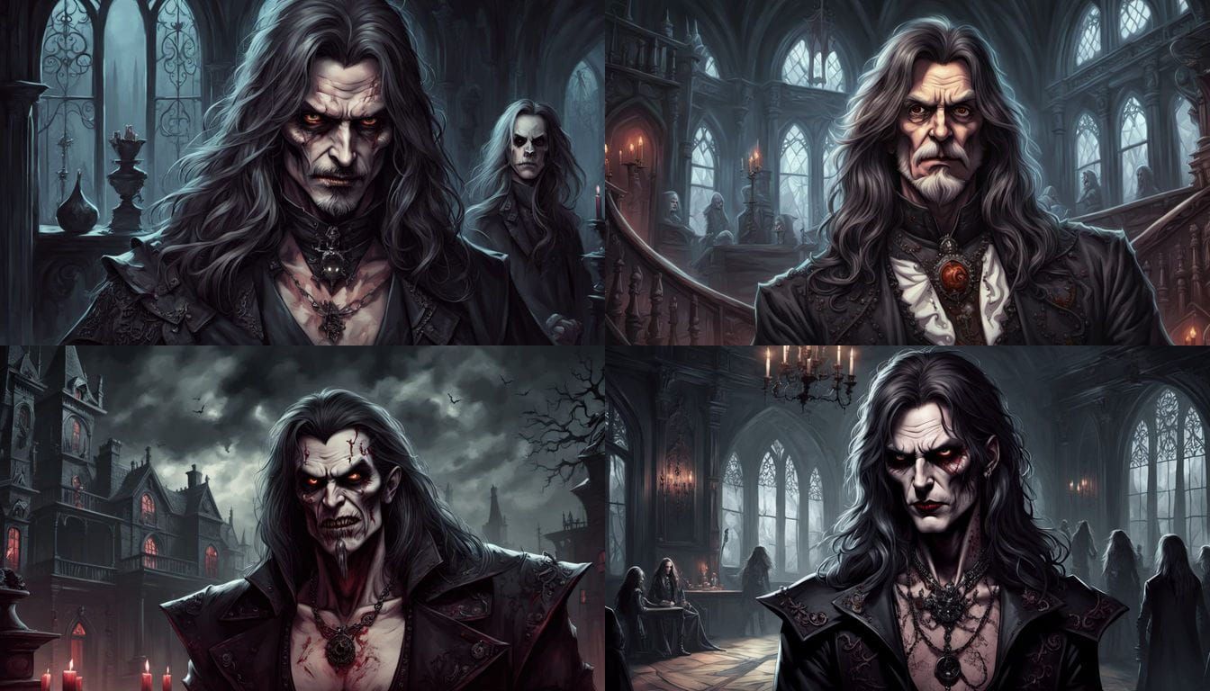 Heavy Metal Rocker in Victorian House with Vampires