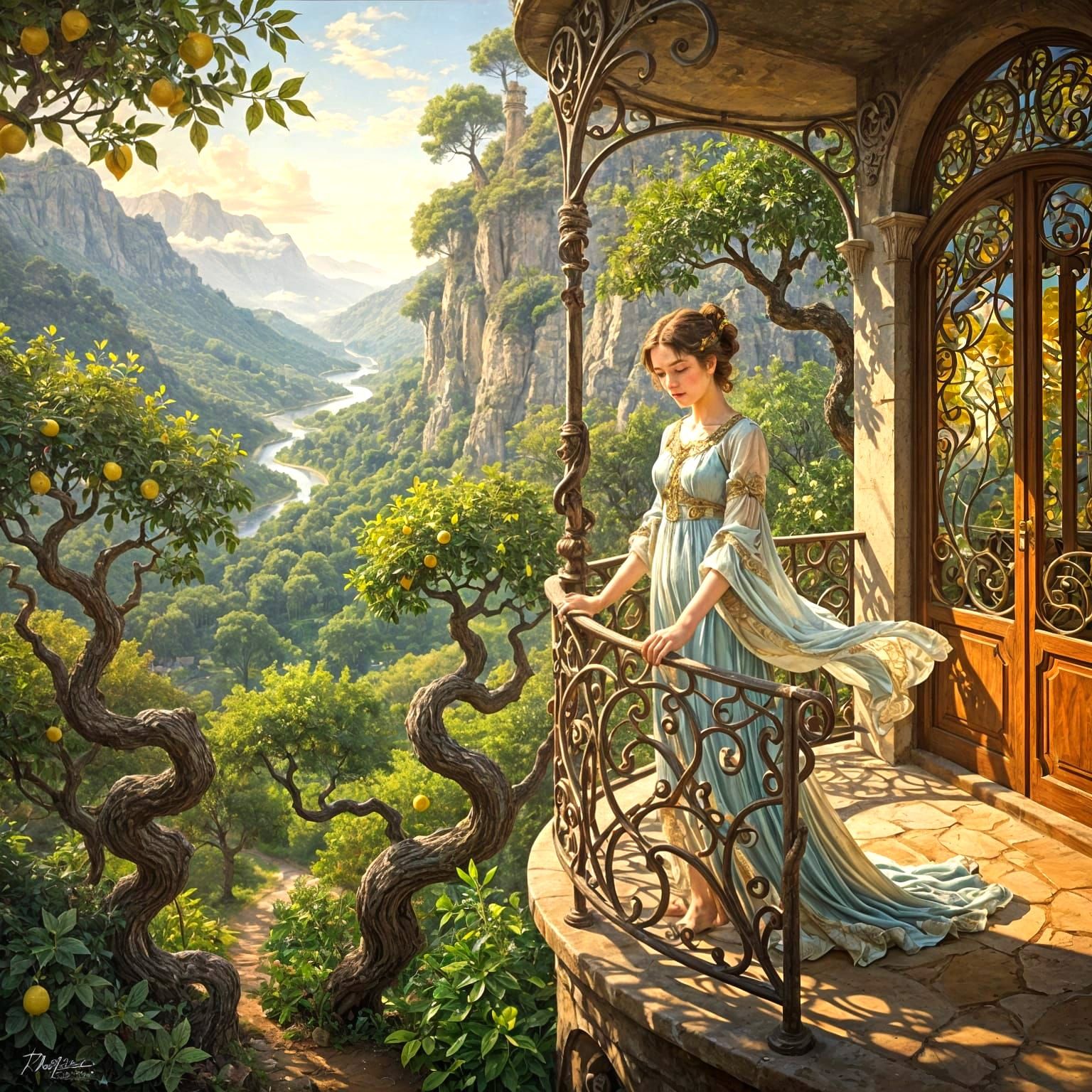 Art Nouveau Cliffside Home Overlooking Lemon Valley