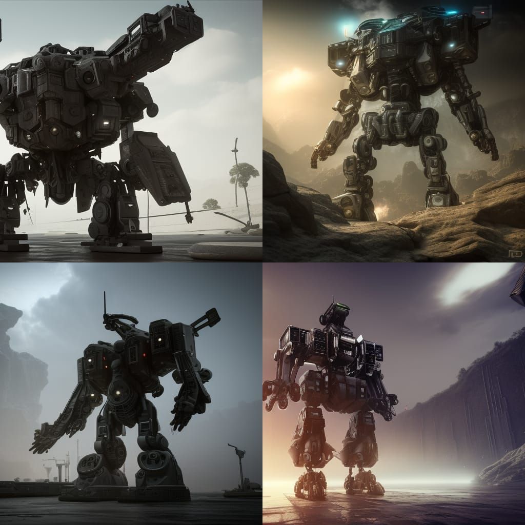 Rambo as Intricate Sci-Fi Mech Warrior