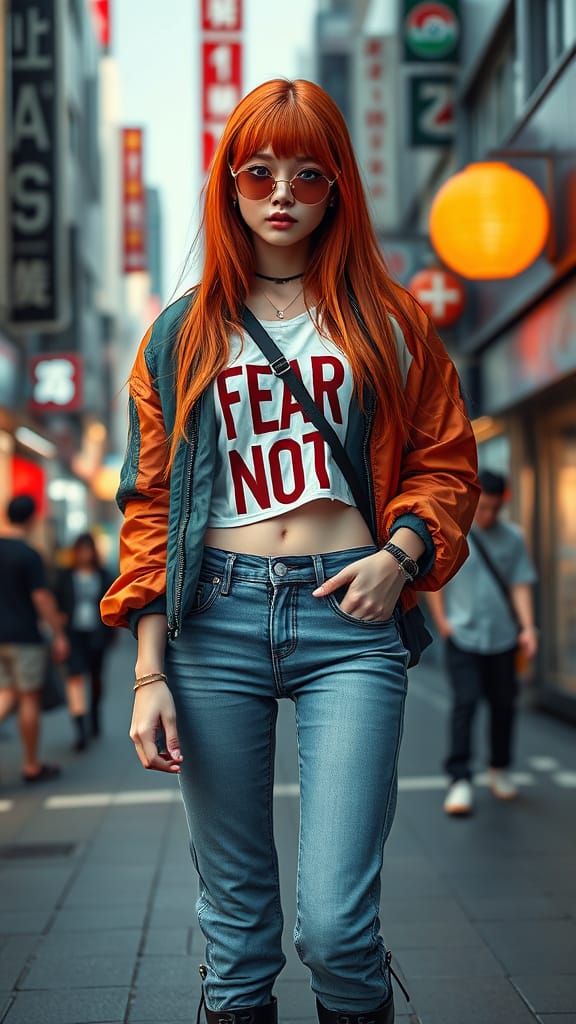 Cyberpunk Inspired Japanese Model in Shibuya Street Fashion