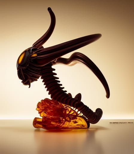 Xenomorph in Amber: Hyperrealistic National Geographic Photo
