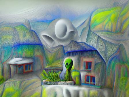 Alien at Window: Impressionistic Matte Background
