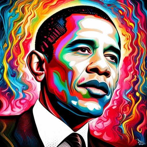 Barack Obama Sugar Skull Graffiti Art