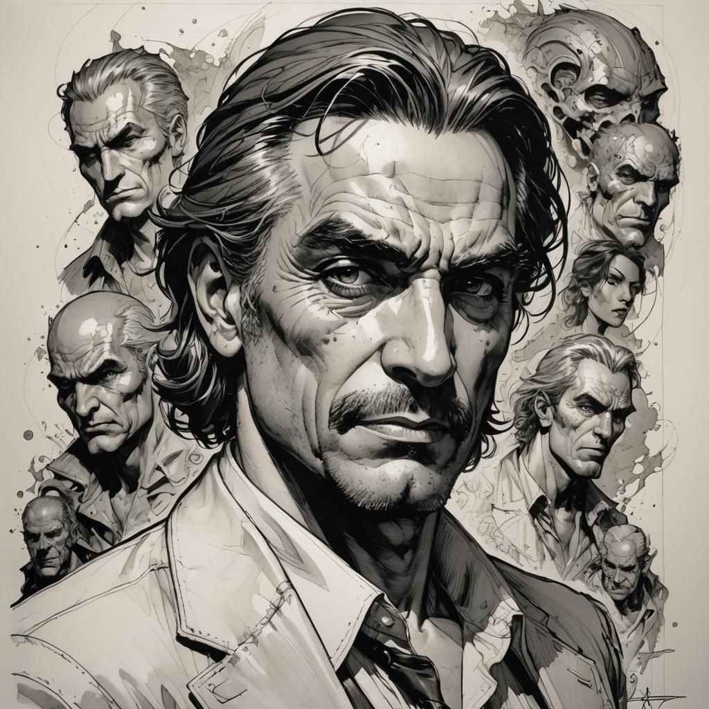 Adolfo Celi Portrait in Comic Book Style