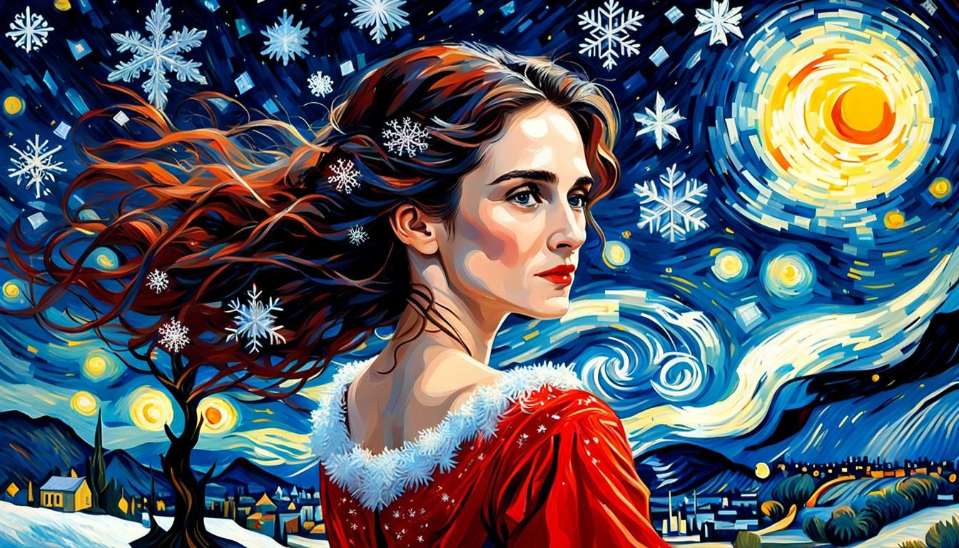 Winona Ryder Dances in Starry Night, Van Gogh Style