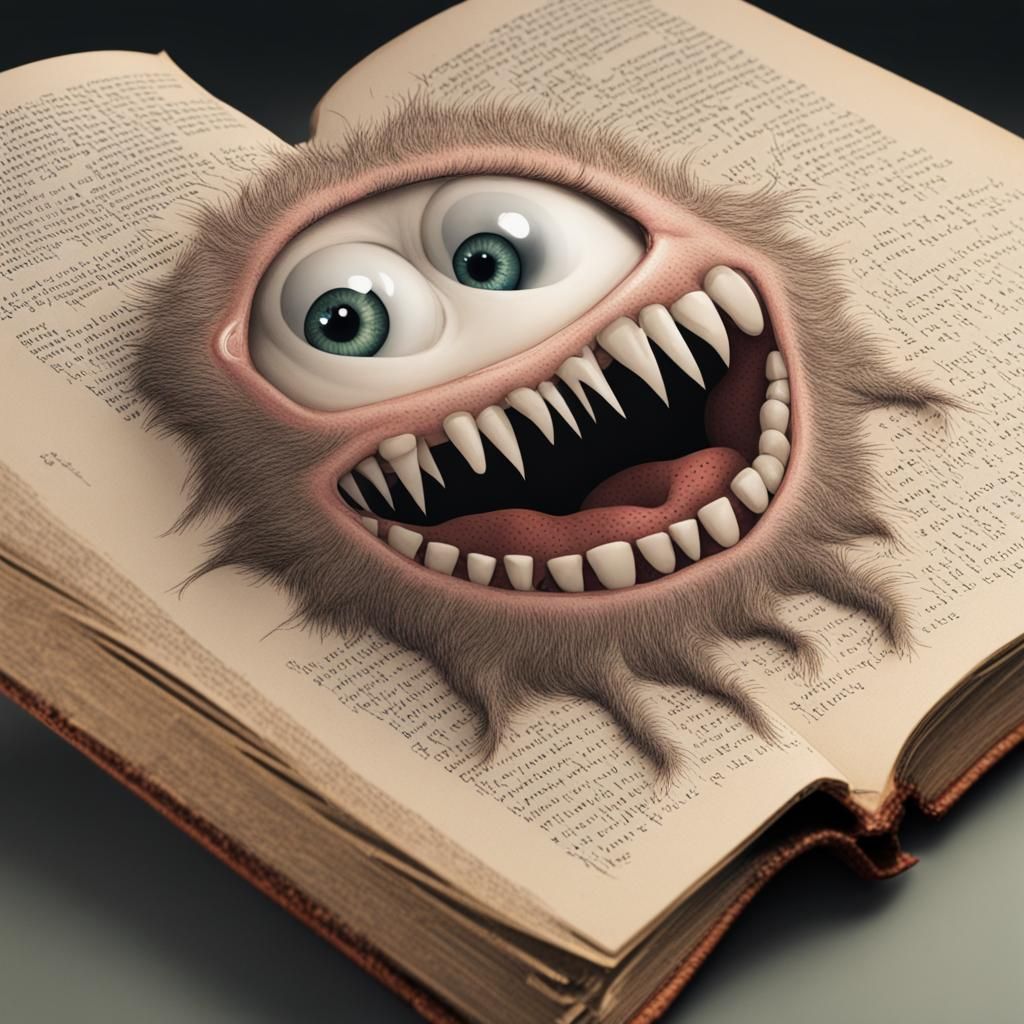 Sentient Book with Eyes and Teeth