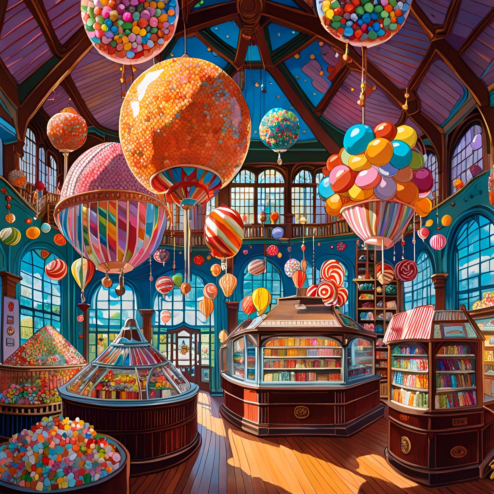 Candy Museum Interior in Postmodern Style