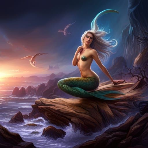 Beautiful Mermaid Fantasy Concept Art in 8K