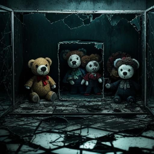 Creepy motel, blood sweat and tears creepy people , torn ted...