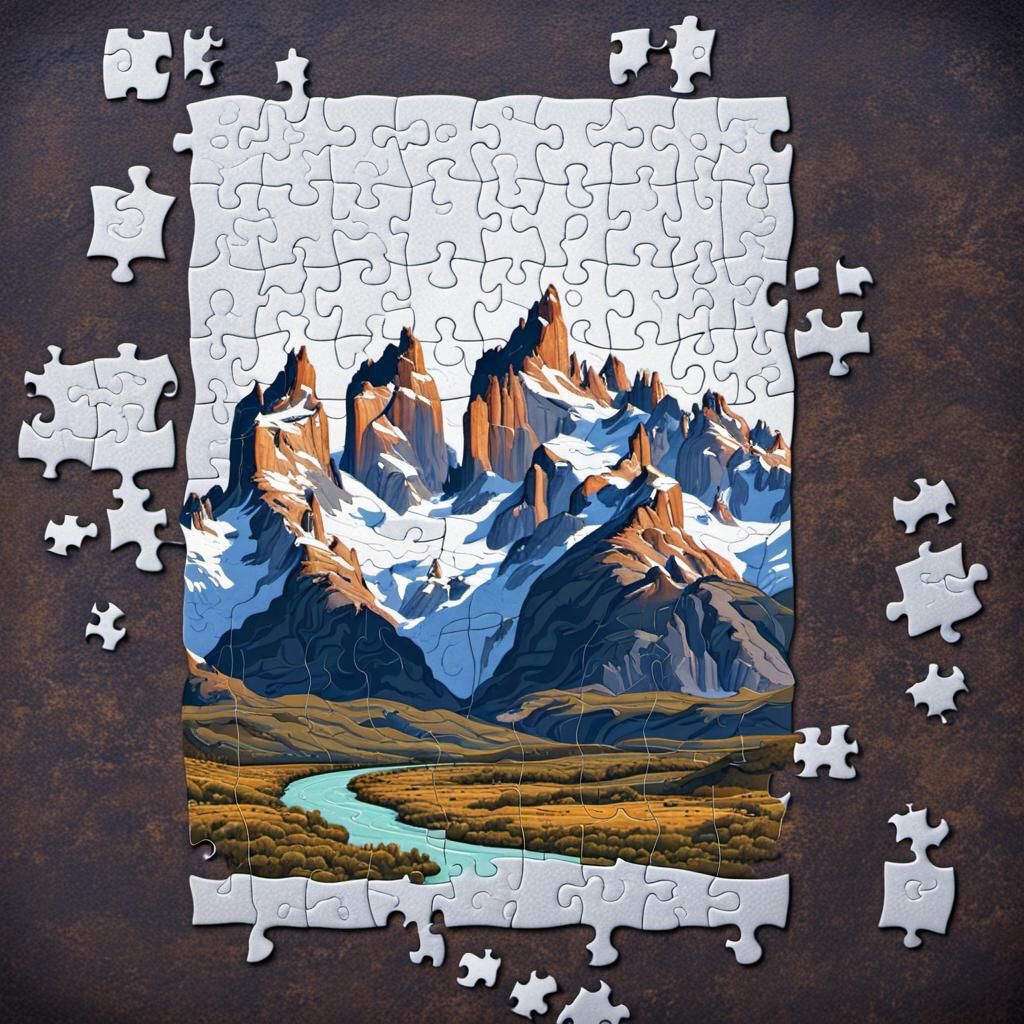 Road to Torres del Paine: Puzzle Illustration