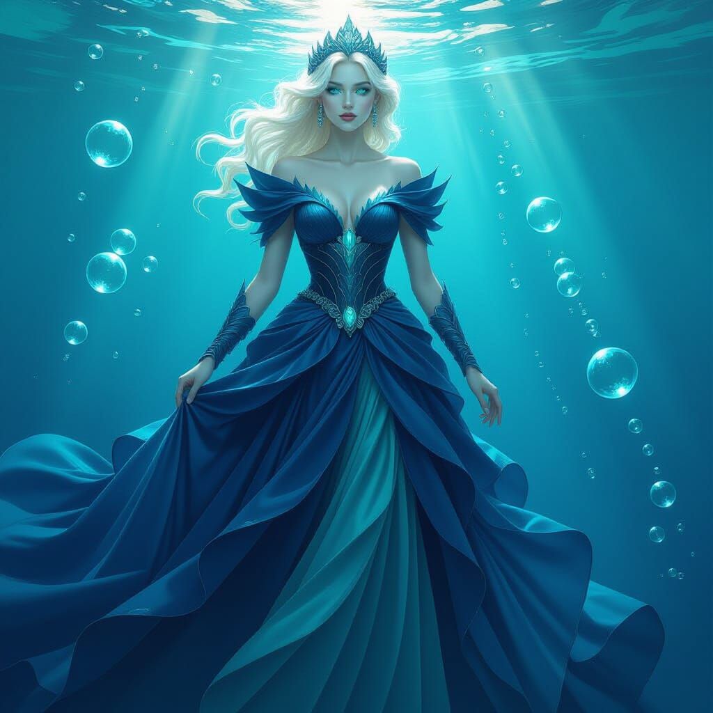 Abyssal Deep-Sea Princess in Hyperrealistic Style