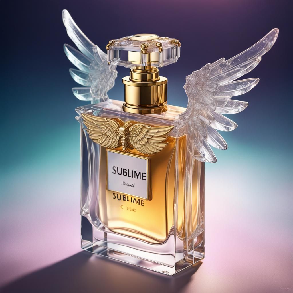 Winged Perfume Bottle with Ice Crystal: Splash Art
