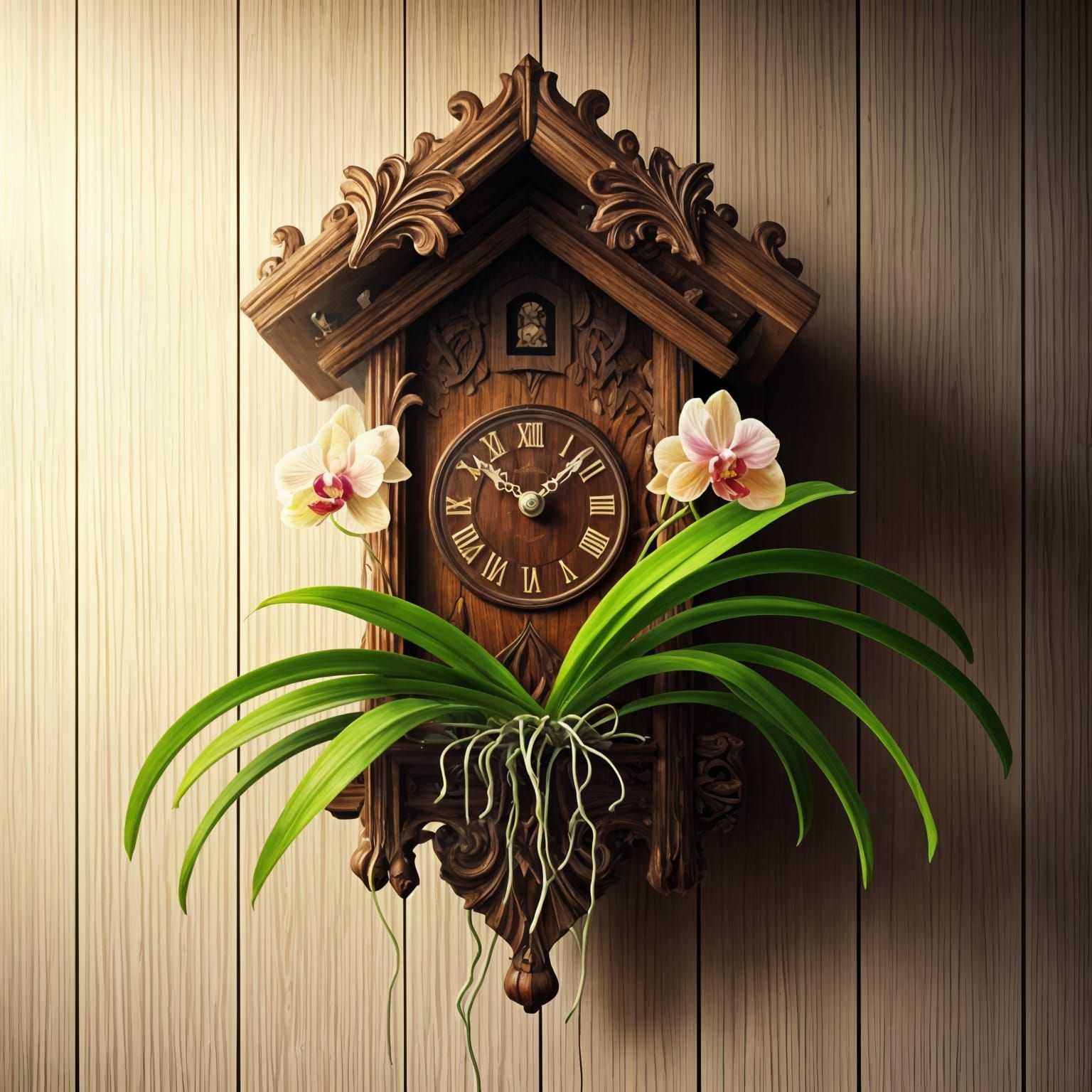 Orchid and Cuckoo Clock: Ethereal Fantasy