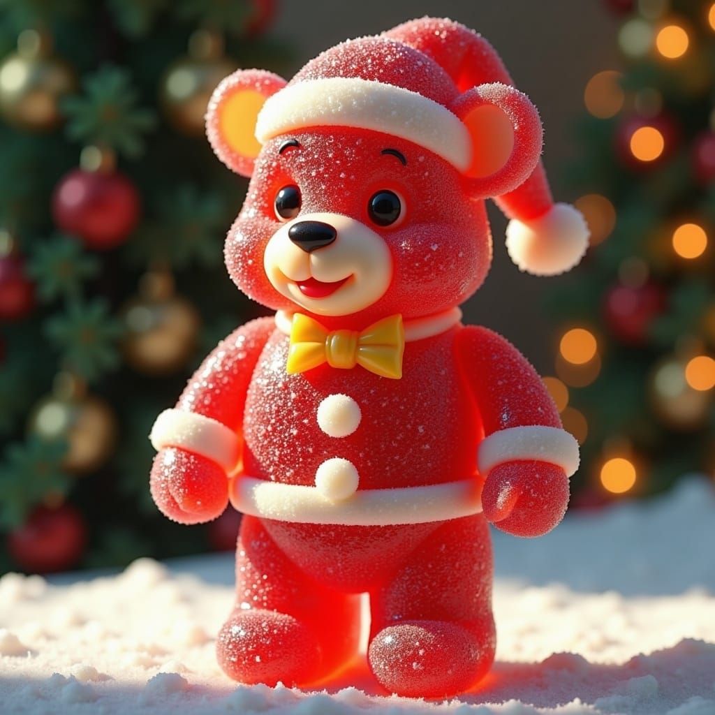 Jolly Gummy Claus in Festive Wonderland