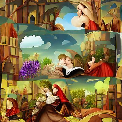 Renaissance Storybook Illustration with Parallax Effect