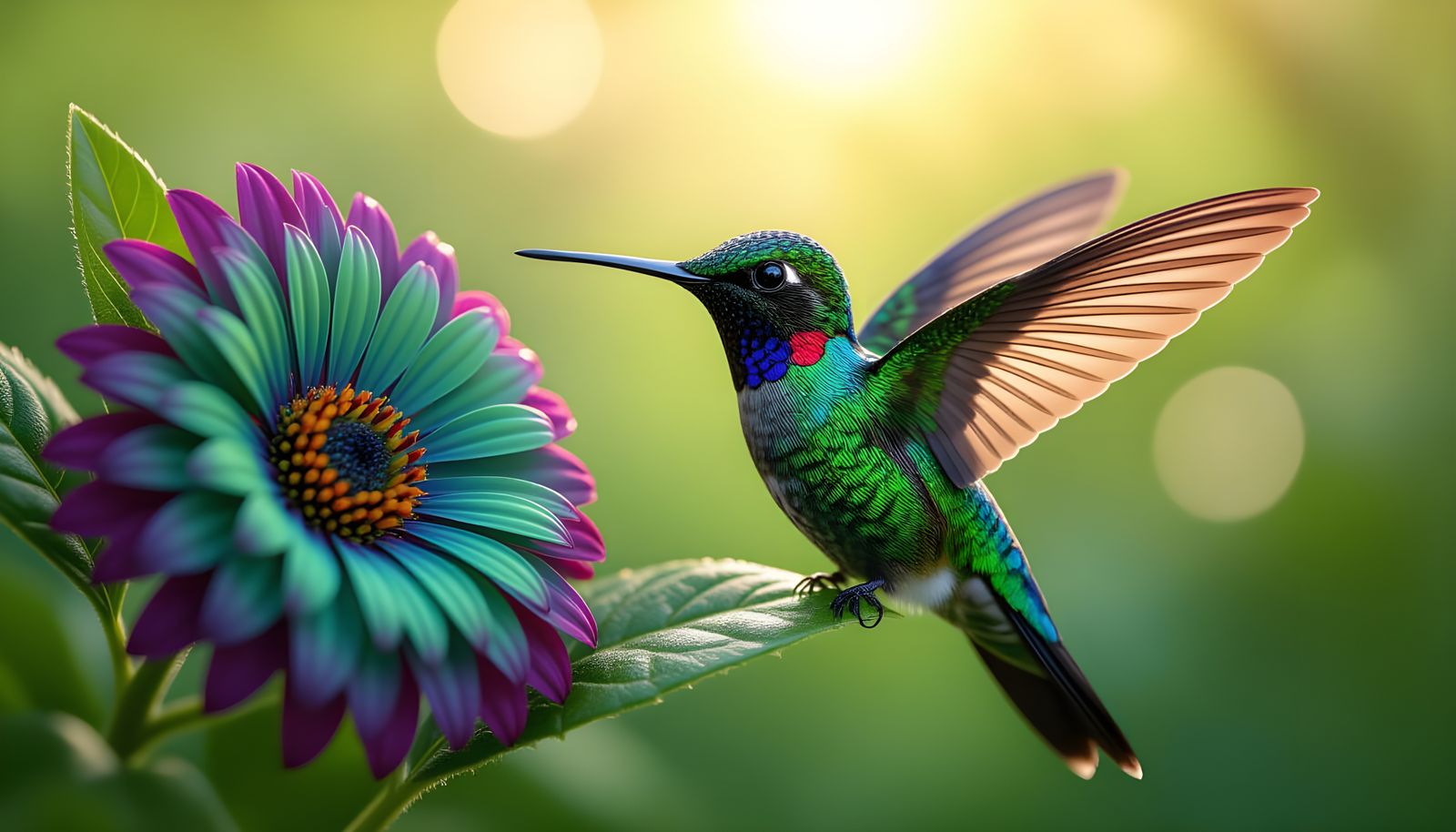 Hummingbird Feather Macro Photography in Hyperrealistic Styl...
